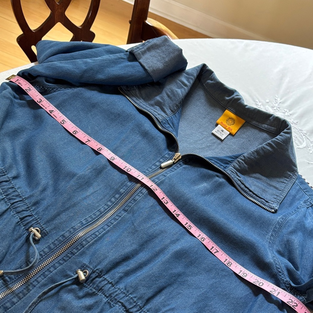 Ruby Rd. Denim Blue Jacket And Pants Ensemble - image 6